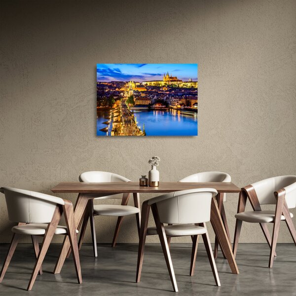 Sklenený obraz - Karlov most, Praha, Česká Republika (70x50 cm)