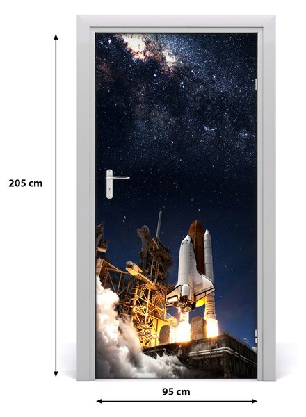 Fototapeta samolepiace dvere štartujúci raketa 95x205 cm