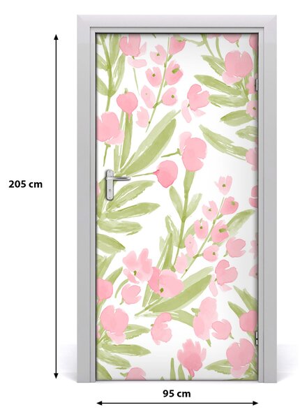 Fototapeta samolepiace na dvere ružové kvety 95x205 cm