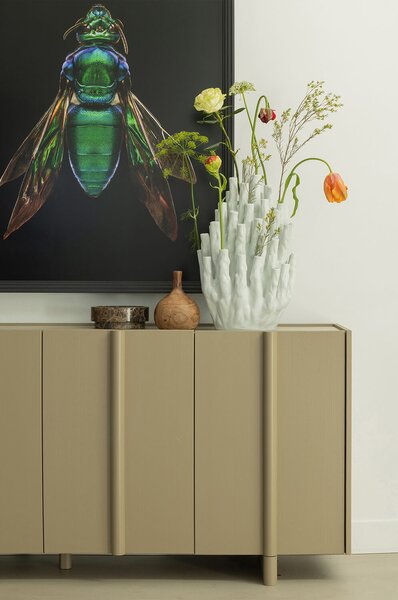 MUZZA Komoda suba 85 x 200 cm krémovo hnedá