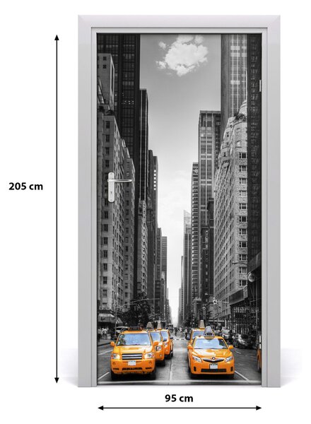 Fototapeta samolepiace dvere taxi New York 95x205 cm
