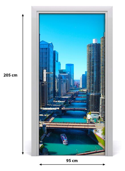 Fototapeta samolepiace na dvere Chicago rieka 95x205 cm