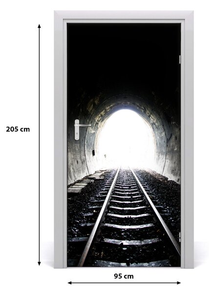 Fototapeta samolepiace dvere koľaje tunel 95x205 cm
