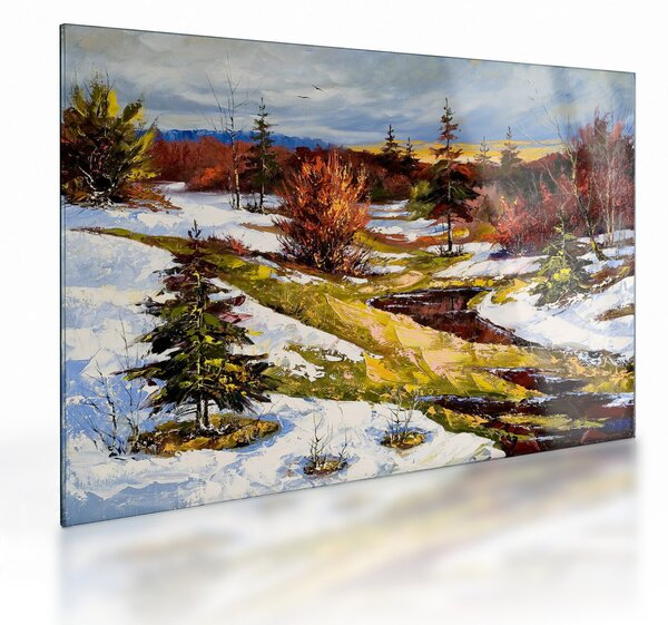 Sklenený obraz - Príchod jari (70x50 cm)