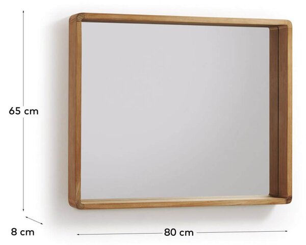 MUZZA Zrkadlo enivek 80 x 65 cm prírodné