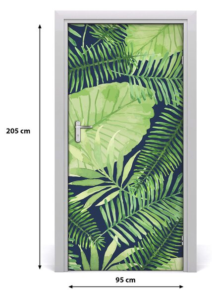 Samolepiace fototapety na dvere tropické lístia 95x205 cm