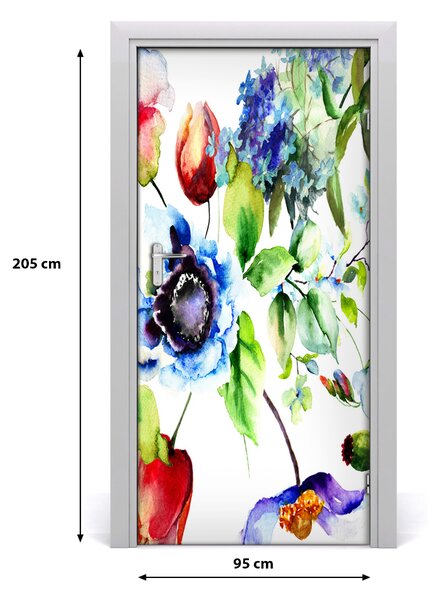 Samolepiace fototapety na dvere poľné kvety 95x205 cm