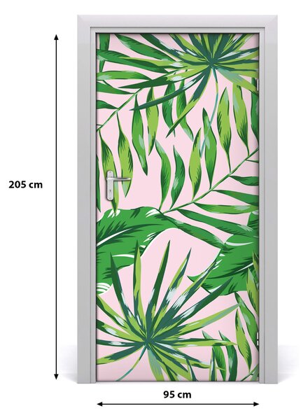 Samolepiace fototapety na dvere tropické lístia 95x205 cm