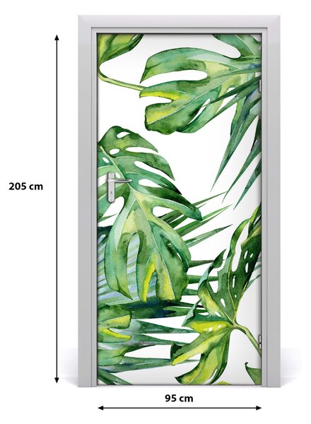 Samolepiace fototapety na dvere tropické lístia 95x205 cm