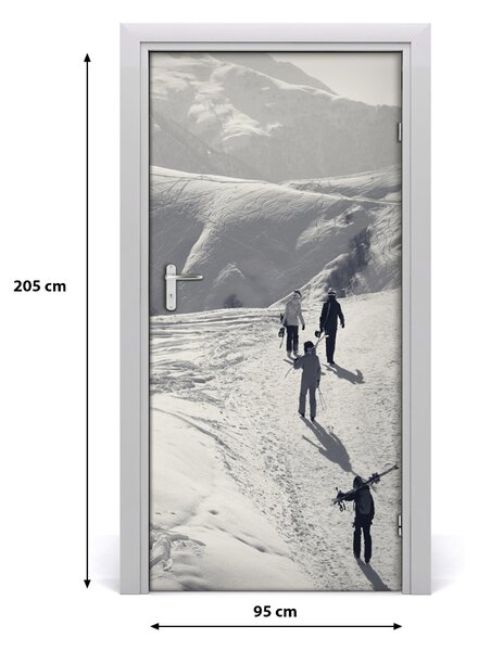 Fototapeta na dvere ľudia lyžiarov 95x205 cm