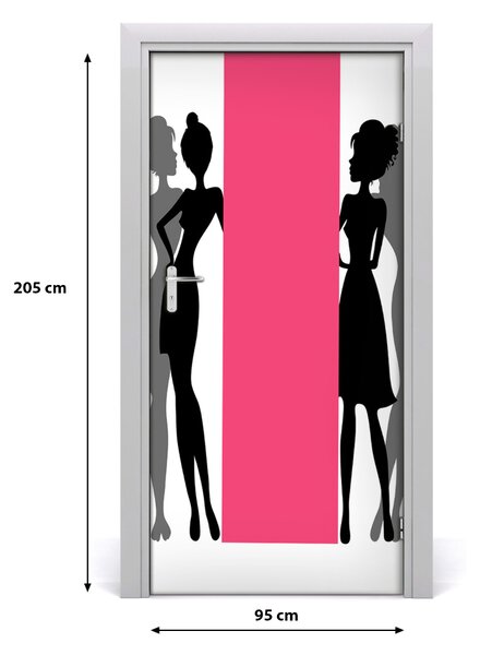 Fototapeta na dvere siluety žien 95x205 cm