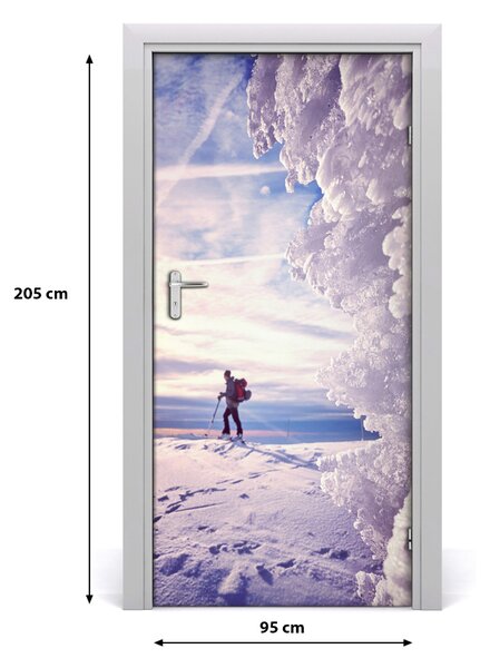 Fototapeta na dvere ľudia lyžiar 95x205 cm