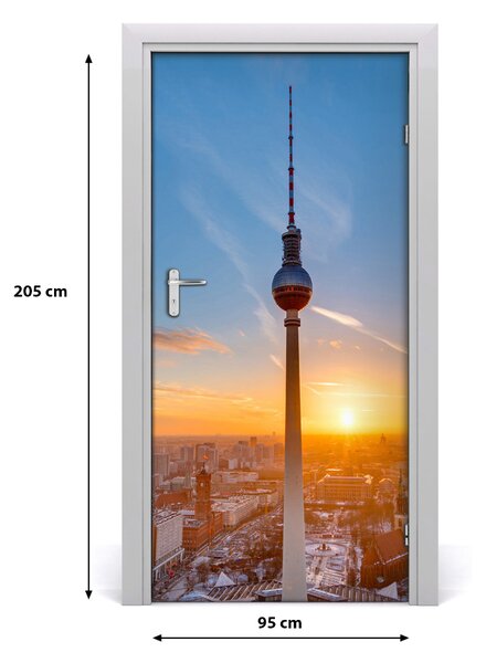 Fototapeta samolepiace dvere televízna veža 95x205 cm