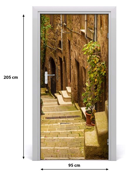 Fototapeta samolepiace na dvere talianskej uličky 95x205 cm