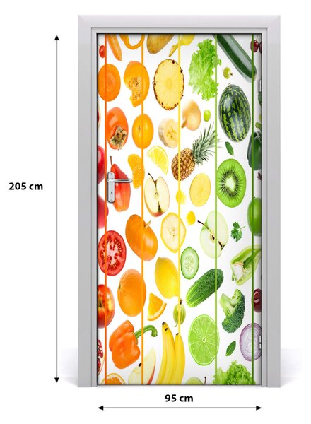 Fototapeta na dvere samolepiace ovocie a zeleninu 95x205 cm