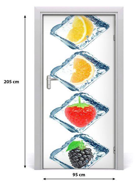 Fototapeta na dvere samolepiace ovocie a ľad 95x205 cm