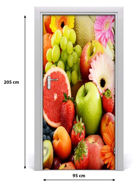 Fototapeta na dvere samolepiace ovocie i kvety 95x205 cm