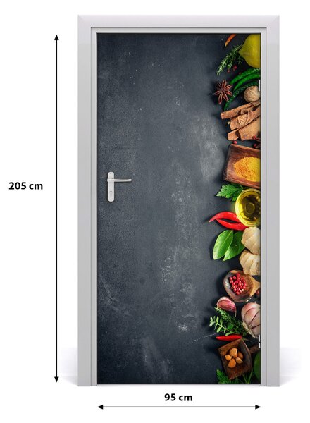 Fototapeta na dvere samolepiace korenie a bylinky 95x205 cm
