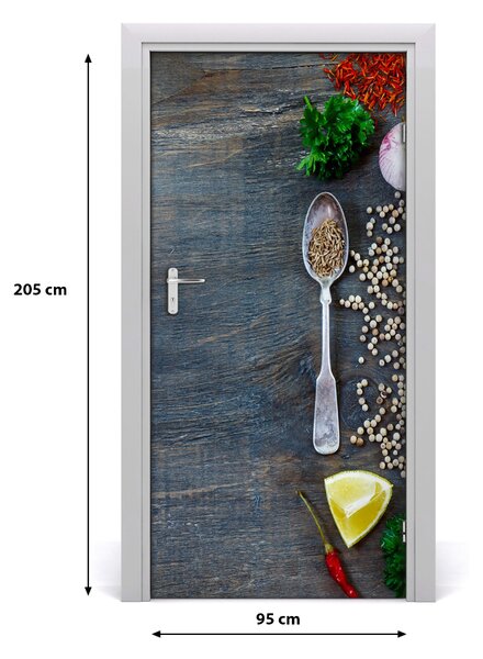 Fototapeta na dvere samolepiace korenie a bylinky 95x205 cm