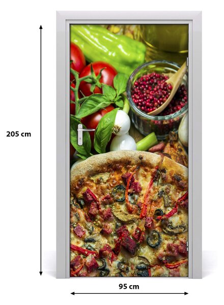 Fototapeta na dvere do domu samolepiace pizza 95x205 cm