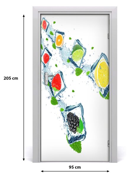 Fototapeta na dvere samolepiace ovocie a ľad 95x205 cm