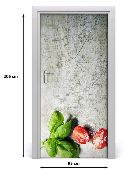 Fototapeta na dvere samolepiace paradajky a bazalka 95x205 cm