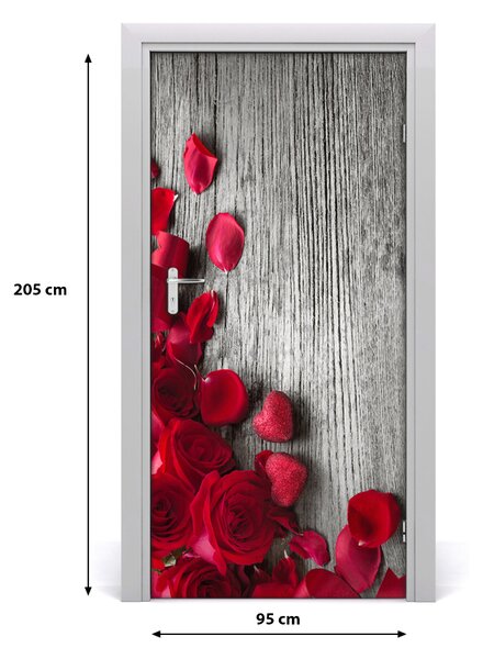Fototapeta na dvere samolepiace červená ruža 95x205 cm