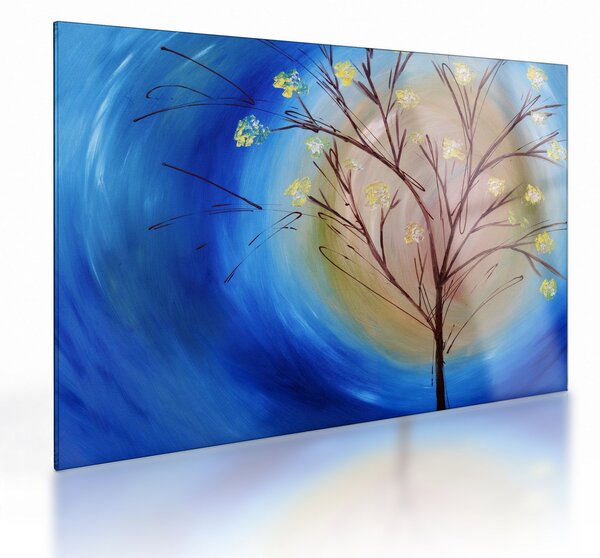 Sklenený obraz - Strom zakrývajúci slnko (70x50 cm)