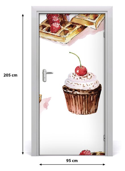 Fototapeta na dvere samolepiace bábovky a vafle 95x205 cm