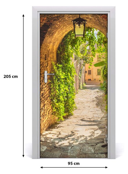 Fototapeta samolepiace na dvere talianskej uličky 95x205 cm