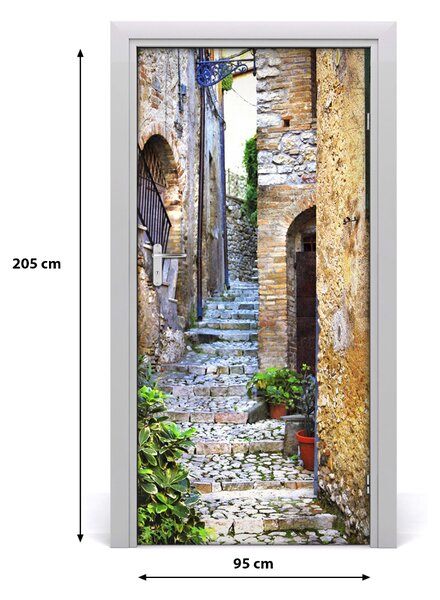 Fototapeta samolepiace na dvere talianskej uličky 95x205 cm