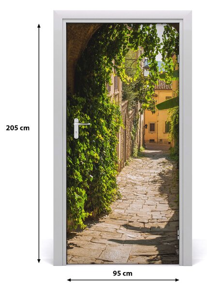 Fototapeta samolepiace na dvere talianskej uličky 95x205 cm