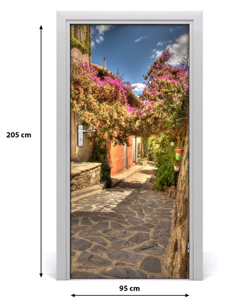 Fototapeta samolepiace dvere francúzskej uličky 95x205 cm