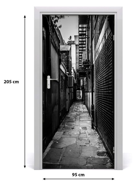 Fototapeta samolepiace na dvere mestské uličky 95x205 cm