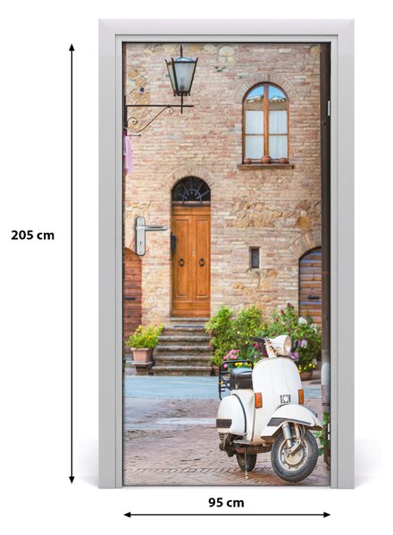 Fototapeta samolepiace na dvere talianskej uličky 95x205 cm