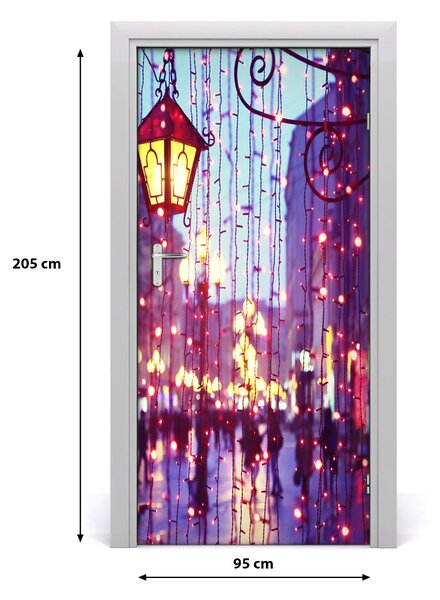 Fototapeta samolepiace dvere svetlo město 95x205 cm