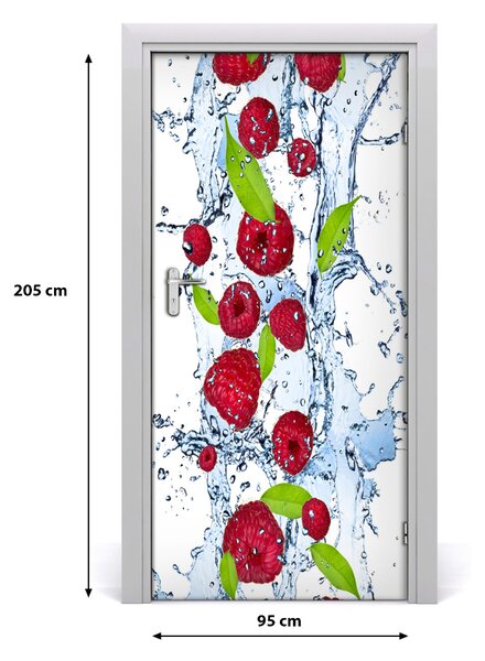 Fototapeta na dvere do domu samolepiace maliny 95x205 cm
