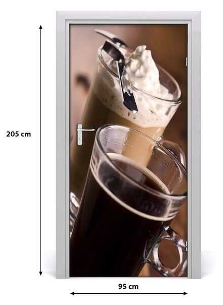 Fototapeta na dvere samolepiace káva Frappe 95x205 cm