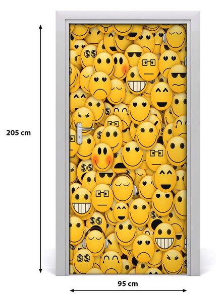Fototapeta samolepiace na dvere emotikony 95x205 cm