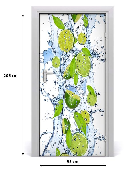Fototapeta na dvere samolepiace limetka a voda 95x205 cm
