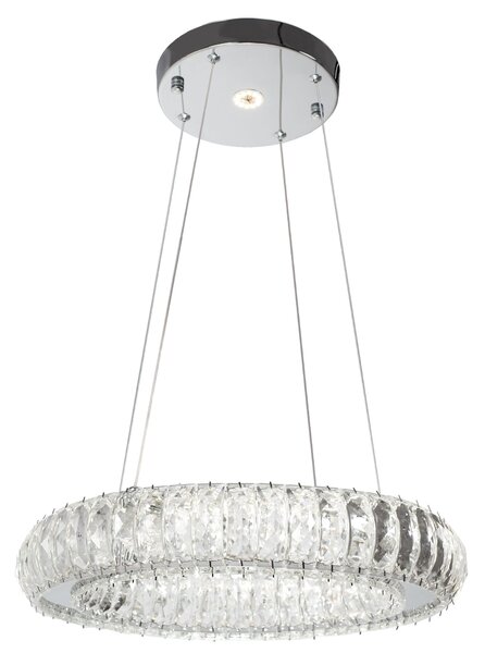 Toolight Toolight, Krištáľové LED závesné svietidlo APP1040-CP + diaľkové ovládanie, chrómová, OSW-09473