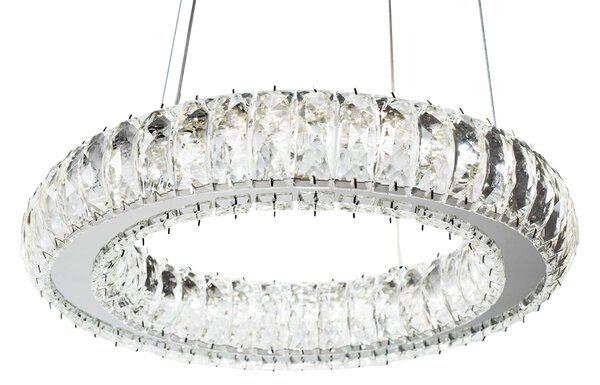 Toolight Toolight, Krištáľové LED závesné svietidlo APP1040-CP + diaľkové ovládanie, chrómová, OSW-09473
