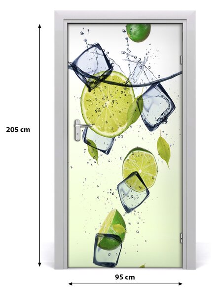 Fototapeta na dvere samolepiace limetky a ľad 95x205 cm