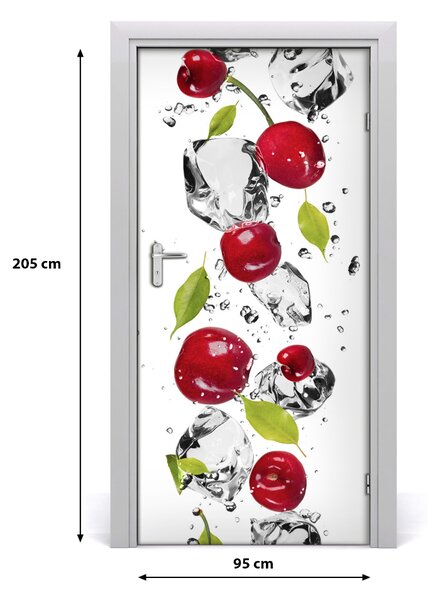 Fototapeta na dvere samolepiace višne a voda 95x205 cm