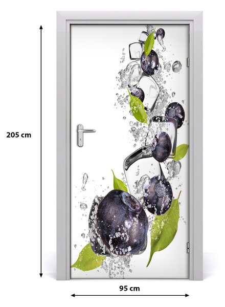 Fototapeta na dvere samolepiace jahody a ľad 95x205 cm