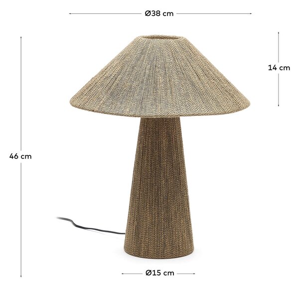 MUZZA Stolná lampa nere 46 cm prírodná
