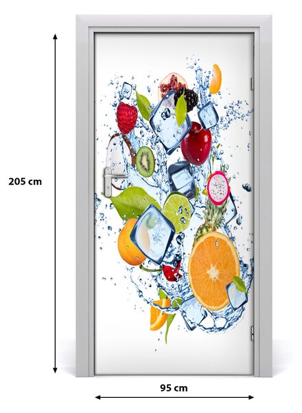 Fototapeta na dvere samolepiace ovocie a ľad 95x205 cm