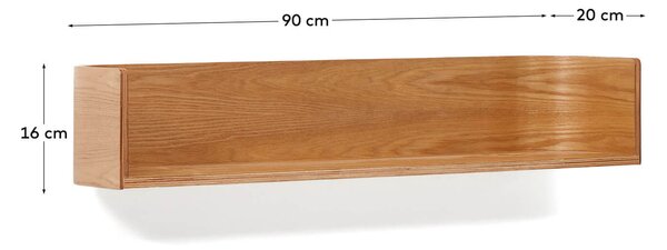 MUZZA Nástenná polica tavia 90 x 20 cm prírodná