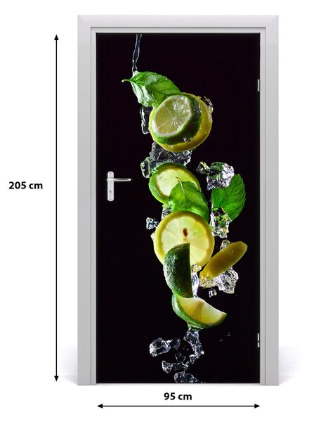 Fototapeta na dvere samolepiace limetka a citrón 95x205 cm