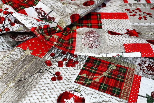 Vianočný bavlnený obrus Merry Christmas Farba Viacfarebná Rozmery 90x90 cm